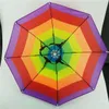 55 cm Regenbogen Regenschirm Hutkappe Klappende Frauen Männer Regenschirm Fischerei Wanderung Golf Beach Kopfbewegungen Hände Umbrella1297316