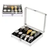 Opslag 12 Organisator Gesp Horlogecollectie Metalen Box Case Display Slot Jewelry263E