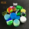 Hoge kwaliteit Silicone Non Stick Wax Containers Food Grade 6ML 5ml 7ml Plastic Opbergdoos DAB Wax Potten Concentraat Case FDA GOEDGEKEURD