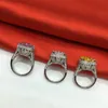 2017 New 3 colors birthstone Jewelry Wedding band rings for women Cushion cut 10ct 5A Cz White Gold Filled Engagement Party Ring