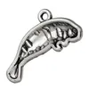 Manatee Sea Animal Charm for DIY Biżuteria Making Antique Srebrne Pleated Never Fade Pendants8359247