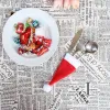 100pcs Christmas hat pull brush cap 6X13cm for knife and fork set table wine bottle decoration Party