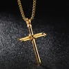 Collier pendentif croix à ongles en acier inoxydable 316l, bijoux nouvelle mode plaqué or 18 carats, collier pour hommes, bijoux religieux