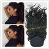 140г черные женщины волнистые хвостик прическа клип ИИН бразильский Реми наращивание волос клип в расширении пони хвост человеческих волос шнурок хвост