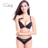 Varsbaby nuova biancheria intima di pizzo sexy profondo V fibbia anteriore set reggiseno solido per le donne C18111601