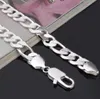 12 мм 20inches 925 стерлингового серебра мужские посеребренные Фигаро змея цепи ссылка ожерелье ювелирные изделия для мужчин S цепи ожерелья высокое качество Оптовая