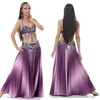 Performance Women Dancewear Professional 2pcs-3pcs Outfit Bra Belt Skirt Long Oriental Beaded Belly Dance Costume