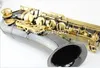 Envío gratis MARGEWATE profesional Bb Tenor saxofón b-flat negro níquel chapado en oro instrumento de latón para estudiantes con estuche