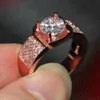 Gioielli di moda Uomo in oro rosa Anello in argento sterling 925 Solitaire 3Ct 5A zircon cz Fidanzamento Fede nuziale Anello regalo