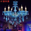 European modern living room lamp crystal chandelier candle lights bedroom hotel glass light fixtures
