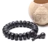 Tibetaanse boeddhistische mannelijke mani padme hum armband hout mala gebed kralen meditatie mannen pols houten armband yoga sieraden