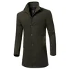 2017 New Fashion Trench Coat Men Long Coat Winter Mens Overcoat Single Breasted Slim Fit Men Trench Coats Size 3XL