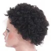 Lace-Front-Echthaar-Perücken, vorgezupft, afro-verworrene lockige brasilianische kurze Remy-Perücke, gebleichte Knoten, für schwarze Frauen