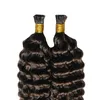 100 pcs Kinky Curly Keratin Dica Extensão de Cabelo Humano 1G / S Curly Keratin I Dica Extensões de Cabelo 100g Remy Fusion Hair Extensões 10 "-24"