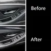 Boutons de levage de vitres de voiture, cadre de décoration, garniture de couverture, en fibre de carbone, pour BMW série 5 f10 f18 2011 – 17, 4 pièces