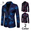 ZEESHANT Blazer Hombres Peacock Hombres Impresos Blazers Chaqueta de Traje Ocasional Slim Fit Homens Blazer Mens Stage Wear Brand Coat XXXL