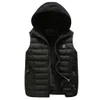  Men Winter Warm Waistcoat Down Jacket Fur Hoodie Sleeveless Vest Casual Outwear Coat Jacket  Oversize XXXL Coon