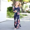 Abiti estivi per bambini Boho Abiti per bambini a maniche lunghe carini con scollo a V Abito da principessa floreale Abiti da spiaggia floreali per bambini Abiti da festa per ragazze neri