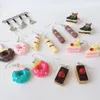 Japanese Style Cake Donut Dangle Earrings for Women Triangle Chocolate Strawberry Earring