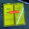 التجزئة التعبئة غطاء كامل 21D 9D الزجاج المقسى حامي الشاشة ab الغراء ل iphone xr xs ماكس 6 7 8 زائد 100pcs / lot