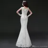 Encolure dégagée dentelle Tulle robes de mariée sirène nouvelle longueur de plancher robe de mariée à lacets robes de mariée