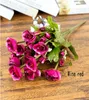 Atacado 6 cor melhor venda Decoração de casamento mesa de café vaso de simulação de seda Artificial bela rosa flores