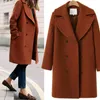 Lanmox 2017 Autumn Winter Cashmere trench coat Fashion Women Wool Coat Loose Female Outerwear Overcoat  European Jacket