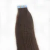 Human Hair Extensions PU Tape Remy Haar Volledige Hoofd Balayage Kleur # 4 Huid Inslag 50g 20pcs Hair Extensions