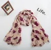 Ny design Gullig Kangaroo Print Voile Bomull Scarf Mode Stor Storlek Långskavar Kvinnor Animal Print Around Scarfs 6Colors