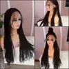 Vollgeflochtene Lace-Front-Perücken mit 200 Dichte, synthetisches schwarzes/braunes/blondes brasilianisches Haar, volle Zopf-Spitzenperücke, Havanna-Twist-Perücken mit Babyhaar