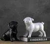 ブラックホワイトクリエイティブ樹脂パグ犬の置物ヴィンテージドッグ像の家の装飾工芸品部屋の装飾物オブジェクト樹脂動物の置物