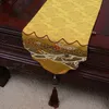 Runner da tavolo damascato in seta cinese addensato di giada di lusso per matrimoni, cene di Natale, decorazioni per feste, tovaglie ad alta densità, rettangolari, 250x33 cm
