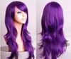 Purple 70cm Women Curly Wavy Hair Wig Fashion Cosplay