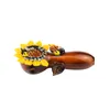 Glass spoon pipes Most special sunflower hand blown hand pipe tube delightful bubbler pipe for tabacco smoking