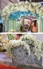 Tre färg ren och fräsch och naturlig sakura blomma växt 140 cm hängande vägg hem bröllop dekoration emulering blomma
