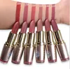 Partihandel Prossefional Makeup Gloss 6Color Vattentät Långträdande Tint Sexig Röd Läppstift Miss Rose Naken Läppstift Matte Makeupmatte Läppstift