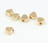 100pcs/lot Heart Love Bead Gold plated spacer Beads Jewerly Accessories for Jewelry Making 5mm