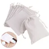 10 stks Linnen Jute Trekkoord Gift Tassen Sacks Party Gunsten 5 Size Bag Sheer Organza Wijnfles Cover Wrap Gift Tassen voor thuis