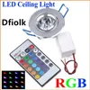 6pcs LED Light Bulbs Lamp 3W RGB 16 Colors Spot Light AC85-265V + IR Remote Control RGB LED Ceiling Downlight