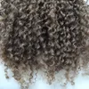 새로운 브라질 인간 버진 레미 중간 갈색 머리 변태 곱슬 머리 씨실 소프트 더블 헤어 익스텐션 처리되지 않은 색상 그린