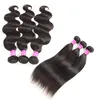 10A Grade Brasiliansk Virgin Hair Rak Mänsklig Hårväv 3 Bundlar 16 tum Body Waves Wefts Remy Hair Extensions Naturfärg Partihandel