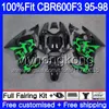 Wstrzyknięcie dla Honda CBR 600F3 CBR600RR CBR600F3 1995 1996 1997 1998 2MY54 CBR600 F3 FS CBR600FS CBR 600 F3 95 96 97 98 Green Flames Fairing