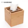 Juh A Modern Fashion Wooden Square Tissue Box Creative Seat Type Roll Paper Paper Tissue Canister Eco Frendly Wood Table Decoration
