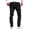 CALOFE Male's Fashion Hole Jeans Casual Slim Lightweiht Pants Casual Summer Solid Color Denim Pleated Trousers Plus Size Newest