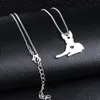 Fashion Dog Pendant Necklaces For Women Men Heart Puppy Gold Silver Plated Choker Necklace Jewelry Gift