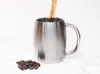 14 أوقية الفولاذ المقاوم للصدأ أكواب القهوة البيرة القهوة مع غطاء 14 أوقية مزدوجة الجدران معزول القهوة البيرة الشاي القدح بهلوان