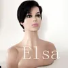 Human Hairstyle for Black Women Short Pixie Cuts Hair wig with Highlights Side part little lace front wigs3165356