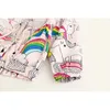 Neue stil baby mädchen wind mantel pferd vogel regenbogen gedruckt kinder reißverschluss mädchen windjacke kinder herbst mit kapuze kleidung