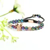 New Macrame Bracelet Whole 10pcslot 6mm Colors Hematite Stone Beads With Clear CZ Crown Bracelets For Gift4280121