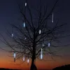LED-strängar 8st set 30cm remsa glödlampor dusch regn ljus soldriven meteor vattentät trädgård lampa för semester